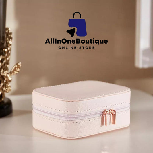 Jewellery Organiser Leather Zipper Portable Storage Box Case with Dividers Container for Rings, Earrings, Necklace Home Organizer